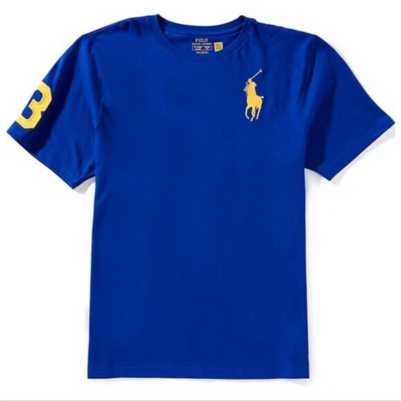 Polo Ralph Lauren Big Boys Short-Sleeve Big Pony Jersey T-Shirt Blue Size L EUC - Picture 2 of 14